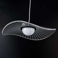 GLOBOSTAR® ACRYLICA 60974 Μοντέρνο Κρεμαστό Φωτιστικό Οροφής LED 20W 2240lm 360° AC 220-240V IP20 Ρυθμιζόμενο Λευκό CCT με On/Off 2700K/4500K/6000K - Lumileds SMD Chip - Διάφανο & Μαύρο Ματ - Μ40 x Π40 x Υ6.5cm - 3 Χρόνια Εγγύηση