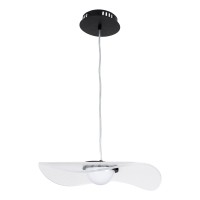 GLOBOSTAR® ACRYLICA 60974 Μοντέρνο Κρεμαστό Φωτιστικό Οροφής LED 20W 2240lm 360° AC 220-240V IP20 Ρυθμιζόμενο Λευκό CCT με On/Off 2700K/4500K/6000K - Lumileds SMD Chip - Διάφανο & Μαύρο Ματ - Μ40 x Π40 x Υ6.5cm - 3 Χρόνια Εγγύηση