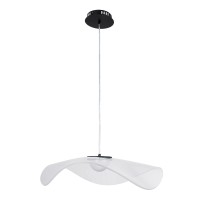 GLOBOSTAR® ACRYLICA 60975 Μοντέρνο Κρεμαστό Φωτιστικό Οροφής LED 20W 2240lm 360° AC 220-240V IP20 Ρυθμιζόμενο Λευκό CCT με On/Off 2700K/4500K/6000K - Lumileds SMD Chip - Διάφανο & Μαύρο Ματ - Μ60 x Π60 x Υ15cm - 3 Χρόνια Εγγύηση