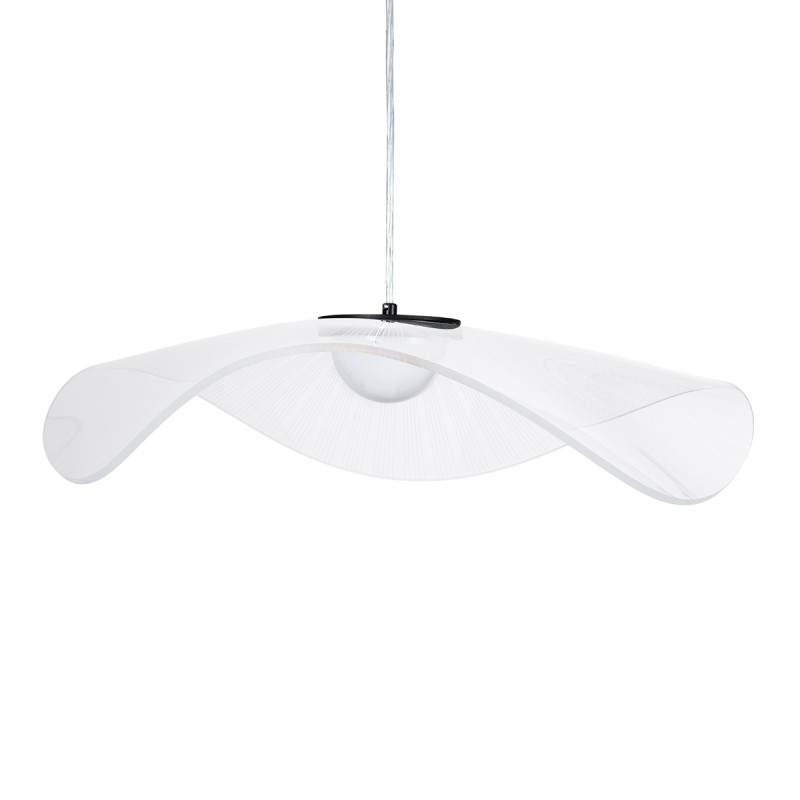 GLOBOSTAR® ACRYLICA 60975 Μοντέρνο Κρεμαστό Φωτιστικό Οροφής LED 20W 2240lm 360° AC 220-240V IP20 Ρυθμιζόμενο Λευκό CCT με On/Off 2700K/4500K/6000K - Lumileds SMD Chip - Διάφανο & Μαύρο Ματ - Μ60 x Π60 x Υ15cm - 3 Χρόνια Εγγύηση