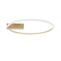 GLOBOSTAR® CINDERELLA 60982 Μοντέρνο Φωτιστικό Οροφής LED 30W 3360lm 360° AC 220-240V IP20 Ρυθμιζόμενο Λευκό CCT με Χειριστήριο από 2700K έως 6000K Dimmable - Lumileds SMD Chip - Χρυσό Βούρτσας - Μ50 x Π50 x Υ5cm - 3 Χρόνια Εγγύηση