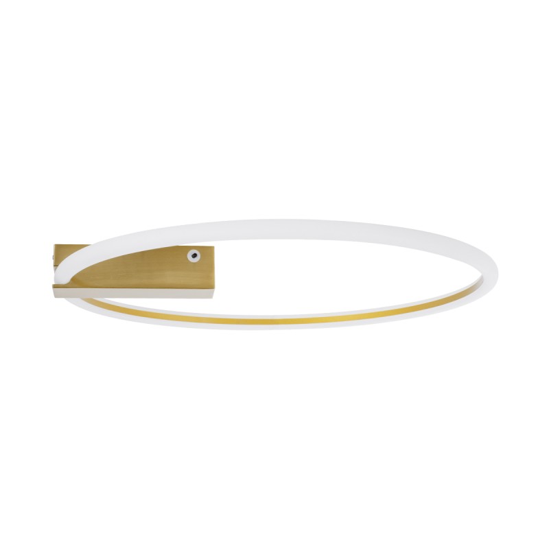 GLOBOSTAR® CINDERELLA 60982 Μοντέρνο Φωτιστικό Οροφής LED 30W 3360lm 360° AC 220-240V IP20 Ρυθμιζόμενο Λευκό CCT με Χειριστήριο από 2700K έως 6000K Dimmable - Lumileds SMD Chip - Χρυσό Βούρτσας - Μ50 x Π50 x Υ5cm - 3 Χρόνια Εγγύηση