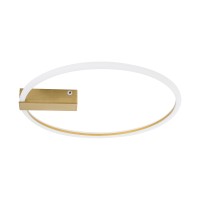 GLOBOSTAR® CINDERELLA 60982 Μοντέρνο Φωτιστικό Οροφής LED 30W 3360lm 360° AC 220-240V IP20 Ρυθμιζόμενο Λευκό CCT με Χειριστήριο από 2700K έως 6000K Dimmable - Lumileds SMD Chip - Χρυσό Βούρτσας - Μ50 x Π50 x Υ5cm - 3 Χρόνια Εγγύηση