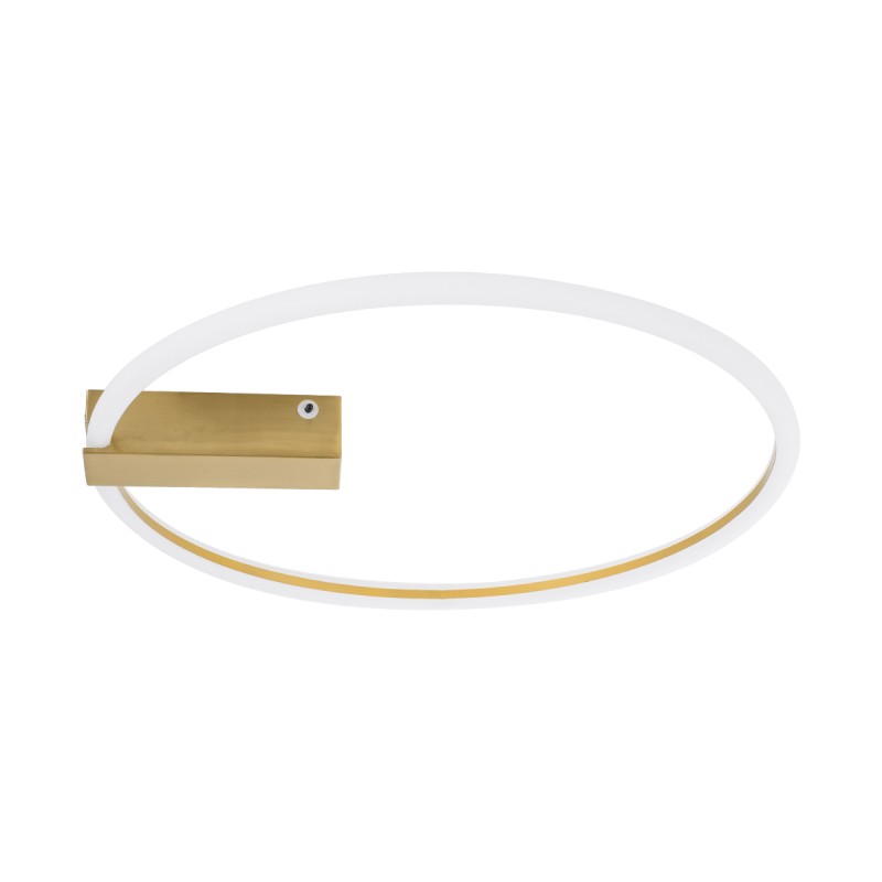 GLOBOSTAR® CINDERELLA 60982 Μοντέρνο Φωτιστικό Οροφής LED 30W 3360lm 360° AC 220-240V IP20 Ρυθμιζόμενο Λευκό CCT με Χειριστήριο από 2700K έως 6000K Dimmable - Lumileds SMD Chip - Χρυσό Βούρτσας - Μ50 x Π50 x Υ5cm - 3 Χρόνια Εγγύηση