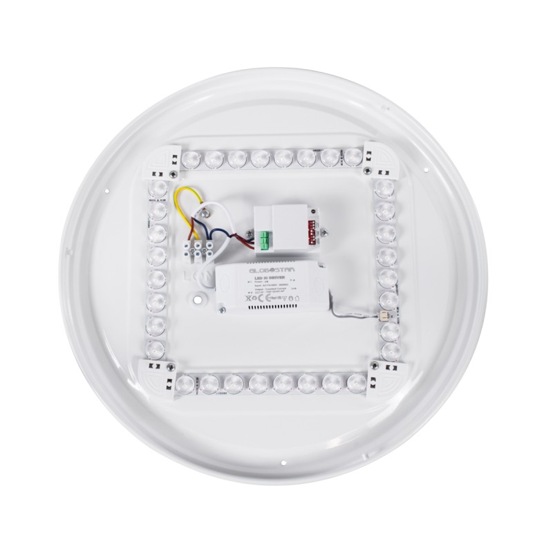 GLOBOSTAR® SENSORANO 60994 Φωτιστικό Πλαφονιέρα Οροφής με Ανιχνευτή Microwave / Αισθητήρα Κίνησης LED 30W 3900lm 120° AC 220-240V Αδιάβροχο IP54 Ψυχρό Λευκό 6000K - Lumileds SMD Chip - Λευκό Γαλακτερό - Μ38 x Π38 x Υ5.3cm - 3 Χρόνια Εγγύηση