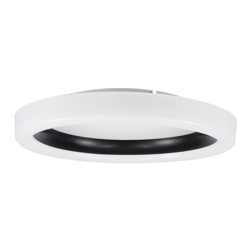 GLOBOSTAR® ARIANA 61034 Μοντέρνο Φωτιστικό Οροφής LED 55W 6376lm 120° AC 220-240V IP20 Ρυθμιζόμενο Λευκό CCT με Χειριστήριο από 2700K έως 6000K Dimmable - Lumileds SMD Chip - Λευκό Ματ & Μαύρο Ματ - Μ48 x Π48 x Υ9cm - 3 Χρόνια Εγγύηση
