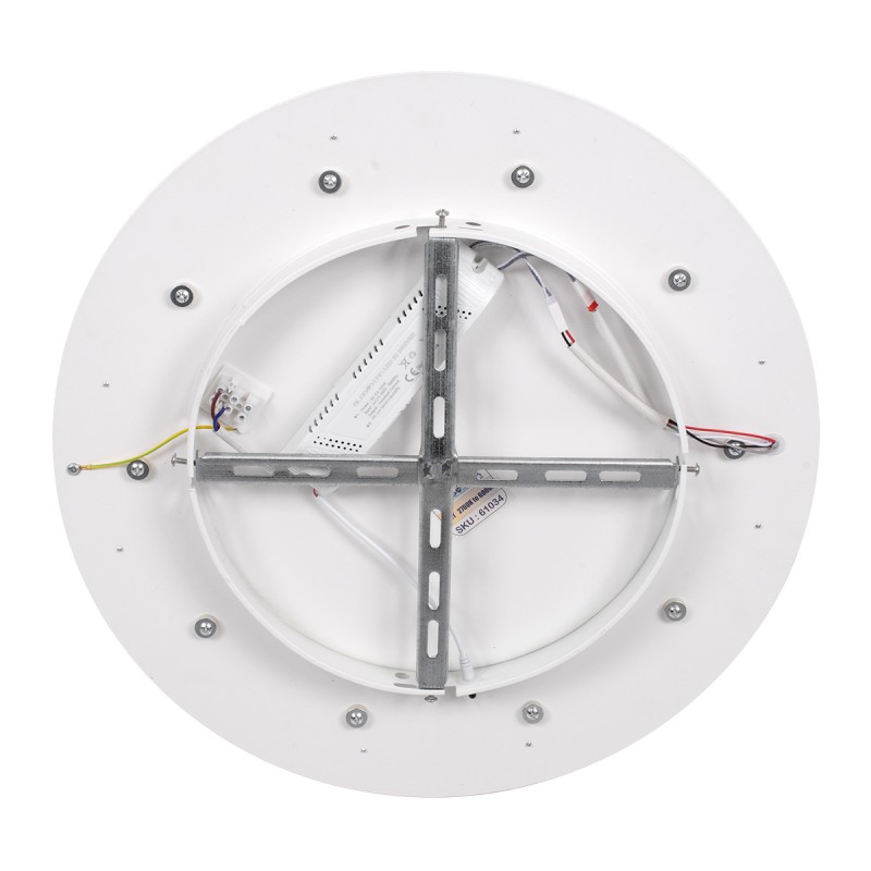 GLOBOSTAR® ARIANA 61034 Μοντέρνο Φωτιστικό Οροφής LED 55W 6376lm 120° AC 220-240V IP20 Ρυθμιζόμενο Λευκό CCT με Χειριστήριο από 2700K έως 6000K Dimmable - Lumileds SMD Chip - Λευκό Ματ & Μαύρο Ματ - Μ48 x Π48 x Υ9cm - 3 Χρόνια Εγγύηση