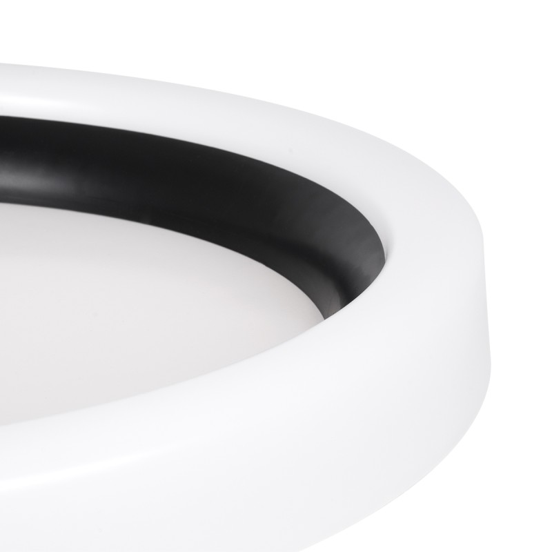 GLOBOSTAR® ARIANA 61034 Μοντέρνο Φωτιστικό Οροφής LED 55W 6376lm 120° AC 220-240V IP20 Ρυθμιζόμενο Λευκό CCT με Χειριστήριο από 2700K έως 6000K Dimmable - Lumileds SMD Chip - Λευκό Ματ & Μαύρο Ματ - Μ48 x Π48 x Υ9cm - 3 Χρόνια Εγγύηση