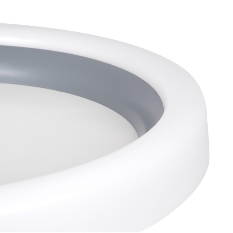 GLOBOSTAR® ARIANA 61036 Μοντέρνο Φωτιστικό Οροφής LED 55W 6376lm 120° AC 220-240V IP20 Ρυθμιζόμενο Λευκό CCT με Χειριστήριο από 2700K έως 6000K Dimmable - Lumileds SMD Chip - Γκρι - Μ48 x Π48 x Υ9cm - 3 Χρόνια Εγγύηση
