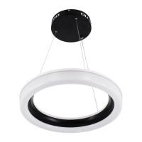 GLOBOSTAR® ARIANA 61037 Μοντέρνο Κρεμαστό Φωτιστικό Οροφής LED 55W 6376lm 120° AC 220-240V IP20 Ρυθμιζόμενο Λευκό CCT με Χειριστήριο από 2700K έως 6000K Dimmable - Lumileds SMD Chip - Μαυρό Ματ - Μ48 x Π48 x Υ6.5cm - 3 Χρόνια Εγγύηση