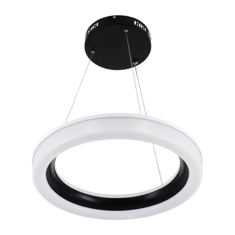 GLOBOSTAR® ARIANA 61037 Μοντέρνο Κρεμαστό Φωτιστικό Οροφής LED 55W 6376lm 120° AC 220-240V IP20 Ρυθμιζόμενο Λευκό CCT με Χειριστήριο από 2700K έως 6000K Dimmable - Lumileds SMD Chip - Μαυρό Ματ - Μ48 x Π48 x Υ6.5cm - 3 Χρόνια Εγγύηση
