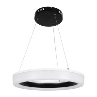 GLOBOSTAR® ARIANA 61037 Μοντέρνο Κρεμαστό Φωτιστικό Οροφής LED 55W 6376lm 120° AC 220-240V IP20 Ρυθμιζόμενο Λευκό CCT με Χειριστήριο από 2700K έως 6000K Dimmable - Lumileds SMD Chip - Μαυρό Ματ - Μ48 x Π48 x Υ6.5cm - 3 Χρόνια Εγγύηση