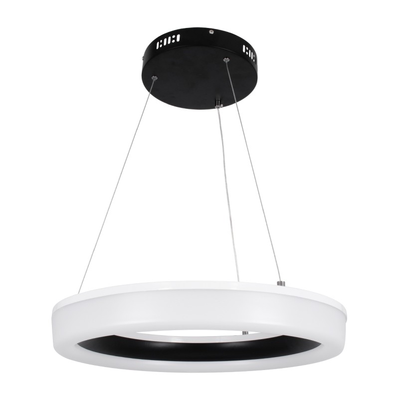 GLOBOSTAR® ARIANA 61037 Μοντέρνο Κρεμαστό Φωτιστικό Οροφής LED 55W 6376lm 120° AC 220-240V IP20 Ρυθμιζόμενο Λευκό CCT με Χειριστήριο από 2700K έως 6000K Dimmable - Lumileds SMD Chip - Μαυρό Ματ - Μ48 x Π48 x Υ6.5cm - 3 Χρόνια Εγγύηση