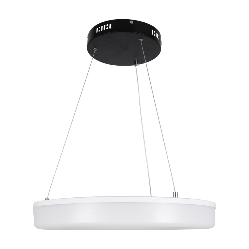GLOBOSTAR® ARIANA 61037 Μοντέρνο Κρεμαστό Φωτιστικό Οροφής LED 55W 6376lm 120° AC 220-240V IP20 Ρυθμιζόμενο Λευκό CCT με Χειριστήριο από 2700K έως 6000K Dimmable - Lumileds SMD Chip - Μαυρό Ματ - Μ48 x Π48 x Υ6.5cm - 3 Χρόνια Εγγύηση