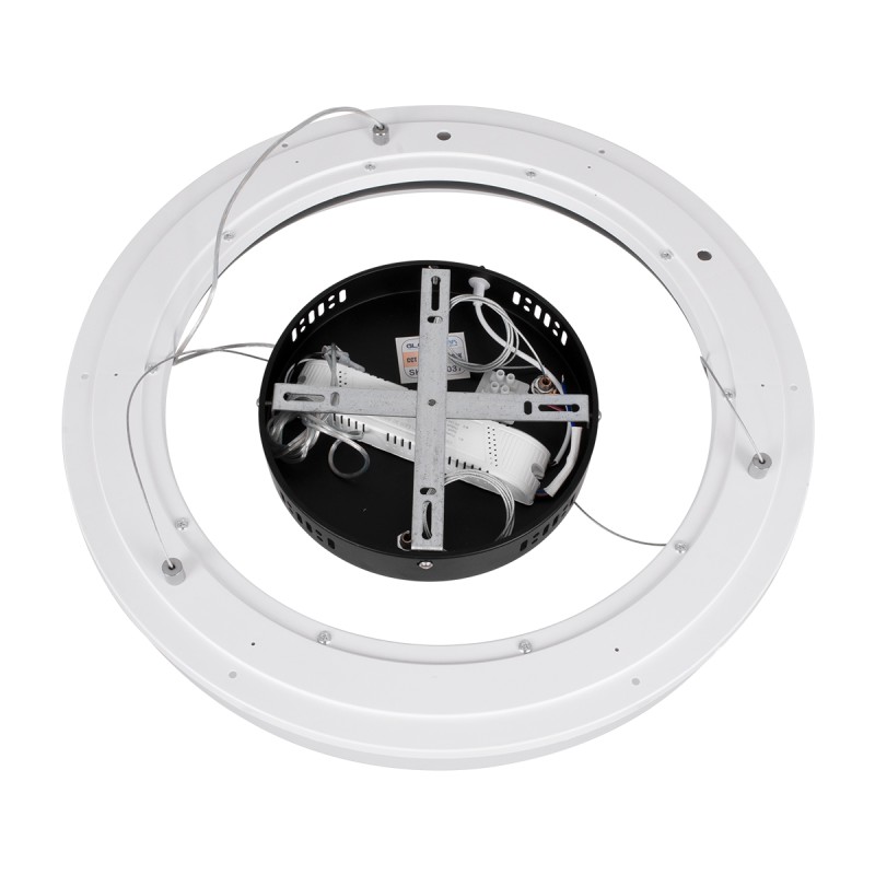 GLOBOSTAR® ARIANA 61037 Μοντέρνο Κρεμαστό Φωτιστικό Οροφής LED 55W 6376lm 120° AC 220-240V IP20 Ρυθμιζόμενο Λευκό CCT με Χειριστήριο από 2700K έως 6000K Dimmable - Lumileds SMD Chip - Μαυρό Ματ - Μ48 x Π48 x Υ6.5cm - 3 Χρόνια Εγγύηση