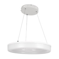 GLOBOSTAR® ARIANA 61038 Μοντέρνο Κρεμαστό Φωτιστικό Οροφής LED 55W 6376lm 120° AC 220-240V IP20 Ρυθμιζόμενο Λευκό CCT με Χειριστήριο από 2700K έως 6000K Dimmable - Lumileds SMD Chip - Λευκό Ματ - Μ48 x Π48 x Υ6.5cm - 3 Χρόνια Εγγύηση