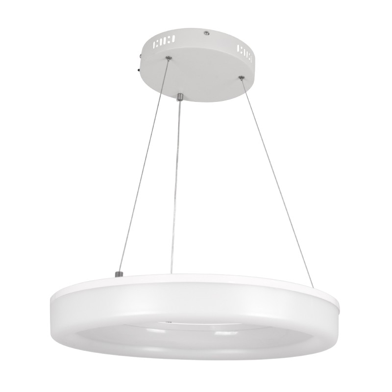 GLOBOSTAR® ARIANA 61038 Μοντέρνο Κρεμαστό Φωτιστικό Οροφής LED 55W 6376lm 120° AC 220-240V IP20 Ρυθμιζόμενο Λευκό CCT με Χειριστήριο από 2700K έως 6000K Dimmable - Lumileds SMD Chip - Λευκό Ματ - Μ48 x Π48 x Υ6.5cm - 3 Χρόνια Εγγύηση