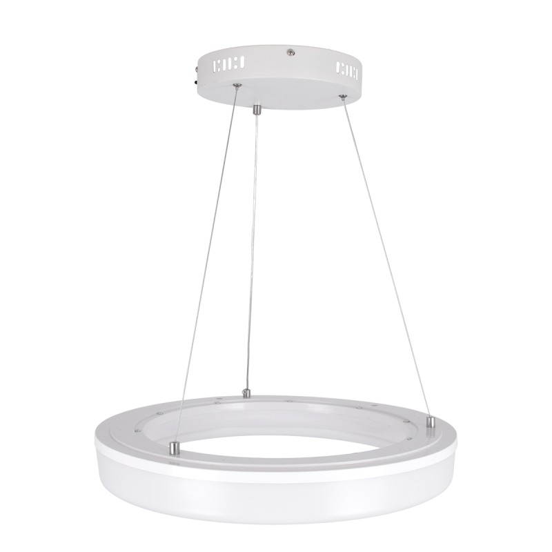 GLOBOSTAR® ARIANA 61038 Μοντέρνο Κρεμαστό Φωτιστικό Οροφής LED 55W 6376lm 120° AC 220-240V IP20 Ρυθμιζόμενο Λευκό CCT με Χειριστήριο από 2700K έως 6000K Dimmable - Lumileds SMD Chip - Λευκό Ματ - Μ48 x Π48 x Υ6.5cm - 3 Χρόνια Εγγύηση