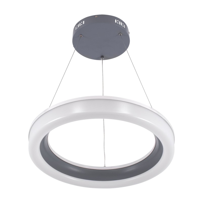 GLOBOSTAR® ARIANA 61039 Μοντέρνο Κρεμαστό Φωτιστικό Οροφής LED 55W 6376lm 120° AC 220-240V IP20 Ρυθμιζόμενο Λευκό CCT με Χειριστήριο από 2700K έως 6000K Dimmable - Lumileds SMD Chip - Γκρι - Μ48 x Π48 x Υ6.5cm - 3 Χρόνια Εγγύηση