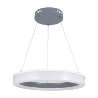 GLOBOSTAR® ARIANA 61039 Μοντέρνο Κρεμαστό Φωτιστικό Οροφής LED 55W 6376lm 120° AC 220-240V IP20 Ρυθμιζόμενο Λευκό CCT με Χειριστήριο από 2700K έως 6000K Dimmable - Lumileds SMD Chip - Γκρι - Μ48 x Π48 x Υ6.5cm - 3 Χρόνια Εγγύηση