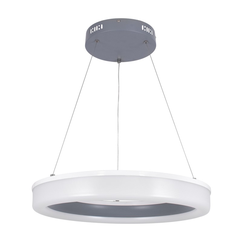 GLOBOSTAR® ARIANA 61039 Μοντέρνο Κρεμαστό Φωτιστικό Οροφής LED 55W 6376lm 120° AC 220-240V IP20 Ρυθμιζόμενο Λευκό CCT με Χειριστήριο από 2700K έως 6000K Dimmable - Lumileds SMD Chip - Γκρι - Μ48 x Π48 x Υ6.5cm - 3 Χρόνια Εγγύηση