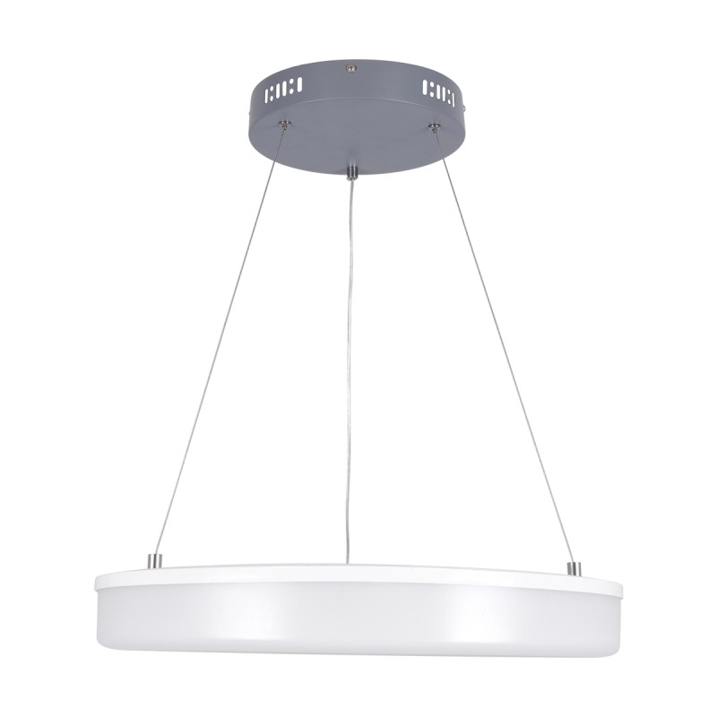 GLOBOSTAR® ARIANA 61039 Μοντέρνο Κρεμαστό Φωτιστικό Οροφής LED 55W 6376lm 120° AC 220-240V IP20 Ρυθμιζόμενο Λευκό CCT με Χειριστήριο από 2700K έως 6000K Dimmable - Lumileds SMD Chip - Γκρι - Μ48 x Π48 x Υ6.5cm - 3 Χρόνια Εγγύηση