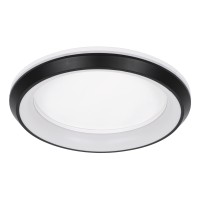 GLOBOSTAR® MELINA 61040 Μοντέρνο Φωτιστικό Οροφής LED 55W 6376lm 120° AC 220-240V IP20 Ρυθμιζόμενο Λευκό CCT με Χειριστήριο από 2700K έως 6000K Dimmable - Lumileds SMD Chip - Μαύρο Ματ - Μ48 x Π48 x Υ9cm - 3 Χρόνια Εγγύηση