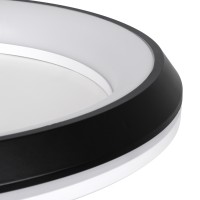 GLOBOSTAR® MELINA 61040 Μοντέρνο Φωτιστικό Οροφής LED 55W 6376lm 120° AC 220-240V IP20 Ρυθμιζόμενο Λευκό CCT με Χειριστήριο από 2700K έως 6000K Dimmable - Lumileds SMD Chip - Μαύρο Ματ - Μ48 x Π48 x Υ9cm - 3 Χρόνια Εγγύηση