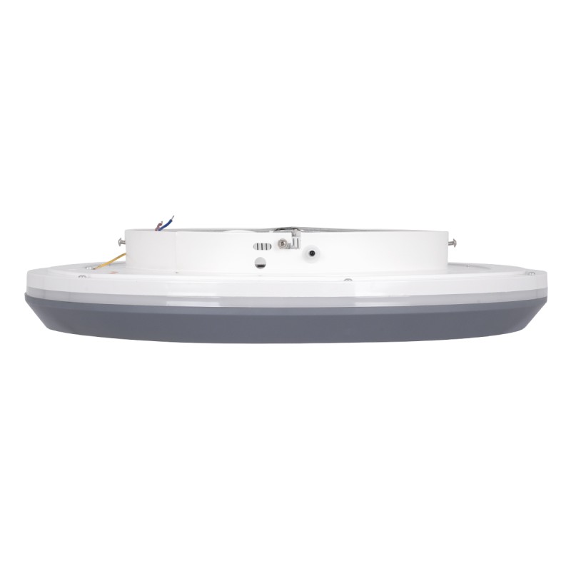 GLOBOSTAR® MELINA 61042 Μοντέρνο Φωτιστικό Οροφής LED 55W 6376lm 120° AC 220-240V IP20 Ρυθμιζόμενο Λευκό CCT με Χειριστήριο από 2700K έως 6000K Dimmable - Lumileds SMD Chip - Γκρι - Μ48 x Π48 x Υ9cm - 3 Χρόνια Εγγύηση