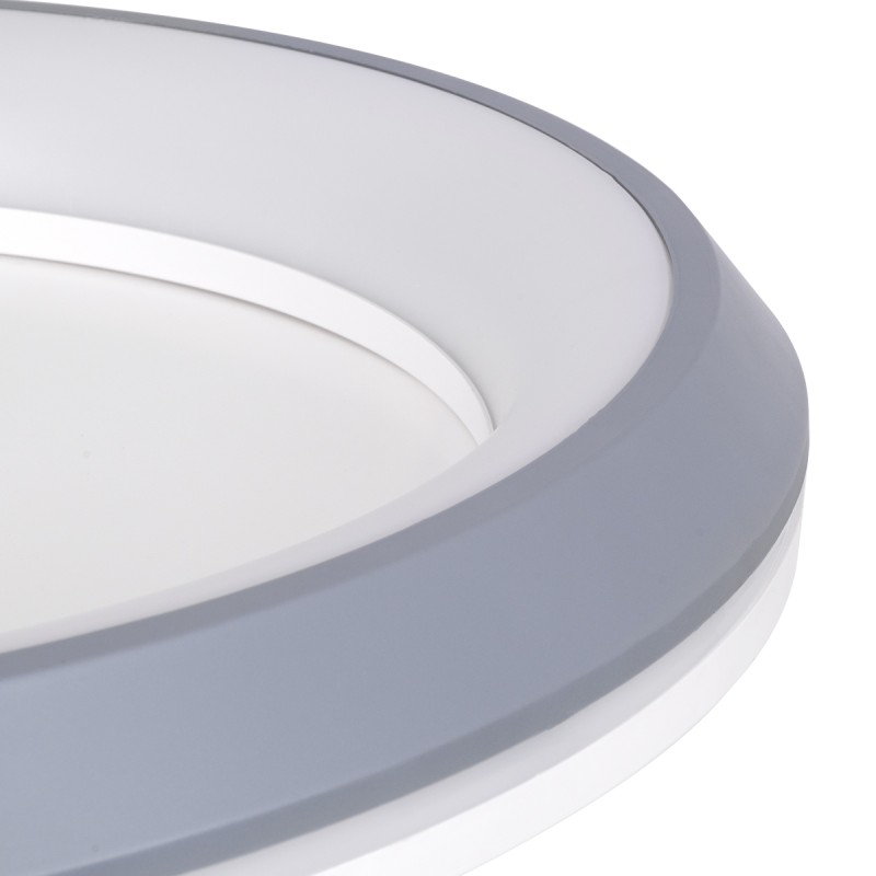 GLOBOSTAR® MELINA 61042 Μοντέρνο Φωτιστικό Οροφής LED 55W 6376lm 120° AC 220-240V IP20 Ρυθμιζόμενο Λευκό CCT με Χειριστήριο από 2700K έως 6000K Dimmable - Lumileds SMD Chip - Γκρι - Μ48 x Π48 x Υ9cm - 3 Χρόνια Εγγύηση