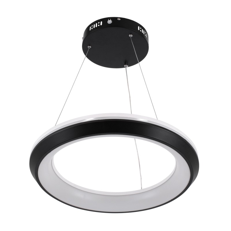 GLOBOSTAR® MELINA 61043 Μοντέρνο Κρεμαστό Φωτιστικό Οροφής LED 55W 6376lm 120° AC 220-240V IP20 Ρυθμιζόμενο Λευκό CCT με Χειριστήριο από 2700K έως 6000K Dimmable - Lumileds SMD Chip - Μαύρο Ματ - Μ48 x Π48 x Υ6.5cm - 3 Χρόνια Εγγύηση