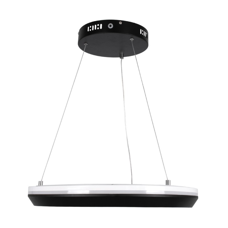 GLOBOSTAR® MELINA 61043 Μοντέρνο Κρεμαστό Φωτιστικό Οροφής LED 55W 6376lm 120° AC 220-240V IP20 Ρυθμιζόμενο Λευκό CCT με Χειριστήριο από 2700K έως 6000K Dimmable - Lumileds SMD Chip - Μαύρο Ματ - Μ48 x Π48 x Υ6.5cm - 3 Χρόνια Εγγύηση