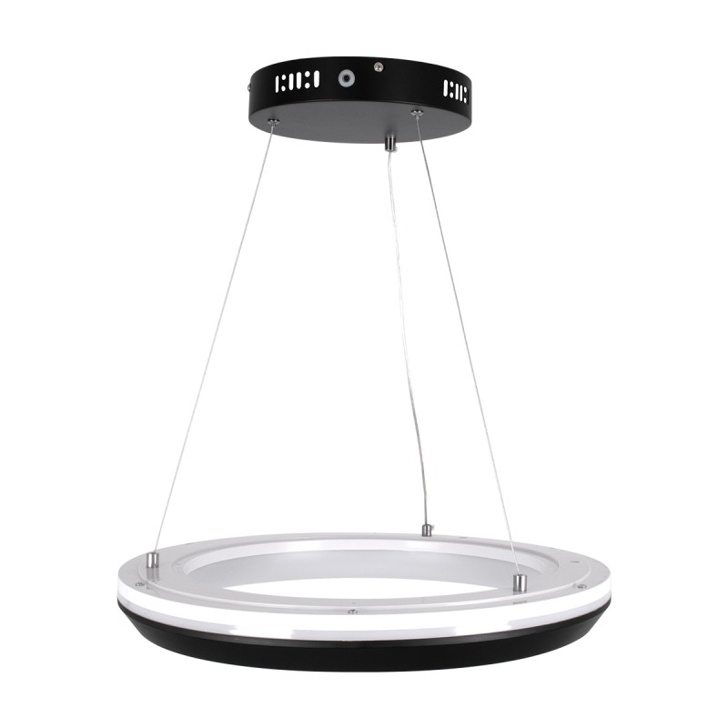 GLOBOSTAR® MELINA 61043 Μοντέρνο Κρεμαστό Φωτιστικό Οροφής LED 55W 6376lm 120° AC 220-240V IP20 Ρυθμιζόμενο Λευκό CCT με Χειριστήριο από 2700K έως 6000K Dimmable - Lumileds SMD Chip - Μαύρο Ματ - Μ48 x Π48 x Υ6.5cm - 3 Χρόνια Εγγύηση