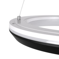 GLOBOSTAR® MELINA 61043 Μοντέρνο Κρεμαστό Φωτιστικό Οροφής LED 55W 6376lm 120° AC 220-240V IP20 Ρυθμιζόμενο Λευκό CCT με Χειριστήριο από 2700K έως 6000K Dimmable - Lumileds SMD Chip - Μαύρο Ματ - Μ48 x Π48 x Υ6.5cm - 3 Χρόνια Εγγύηση