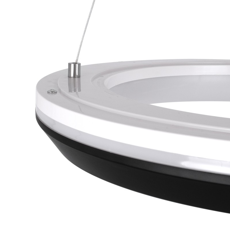 GLOBOSTAR® MELINA 61043 Μοντέρνο Κρεμαστό Φωτιστικό Οροφής LED 55W 6376lm 120° AC 220-240V IP20 Ρυθμιζόμενο Λευκό CCT με Χειριστήριο από 2700K έως 6000K Dimmable - Lumileds SMD Chip - Μαύρο Ματ - Μ48 x Π48 x Υ6.5cm - 3 Χρόνια Εγγύηση