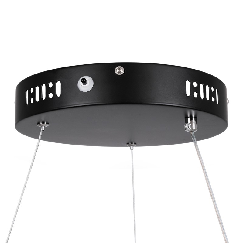 GLOBOSTAR® MELINA 61043 Μοντέρνο Κρεμαστό Φωτιστικό Οροφής LED 55W 6376lm 120° AC 220-240V IP20 Ρυθμιζόμενο Λευκό CCT με Χειριστήριο από 2700K έως 6000K Dimmable - Lumileds SMD Chip - Μαύρο Ματ - Μ48 x Π48 x Υ6.5cm - 3 Χρόνια Εγγύηση