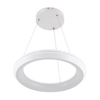 GLOBOSTAR® MELINA 61044 Μοντέρνο Κρεμαστό Φωτιστικό Οροφής LED 55W 6376lm 120° AC 220-240V IP20 Ρυθμιζόμενο Λευκό CCT με Χειριστήριο από 2700K έως 6000K Dimmable - Lumileds SMD Chip - Λευκό Ματ - Μ48 x Π48 x Υ6.5cm - 3 Χρόνια Εγγύηση