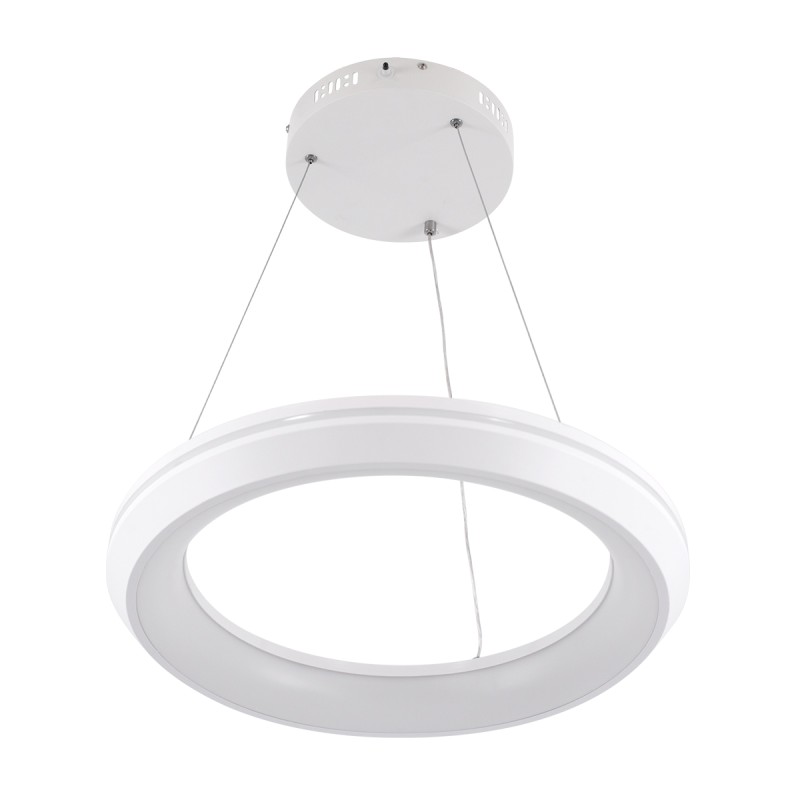 GLOBOSTAR® MELINA 61044 Μοντέρνο Κρεμαστό Φωτιστικό Οροφής LED 55W 6376lm 120° AC 220-240V IP20 Ρυθμιζόμενο Λευκό CCT με Χειριστήριο από 2700K έως 6000K Dimmable - Lumileds SMD Chip - Λευκό Ματ - Μ48 x Π48 x Υ6.5cm - 3 Χρόνια Εγγύηση