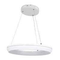 GLOBOSTAR® MELINA 61044 Μοντέρνο Κρεμαστό Φωτιστικό Οροφής LED 55W 6376lm 120° AC 220-240V IP20 Ρυθμιζόμενο Λευκό CCT με Χειριστήριο από 2700K έως 6000K Dimmable - Lumileds SMD Chip - Λευκό Ματ - Μ48 x Π48 x Υ6.5cm - 3 Χρόνια Εγγύηση