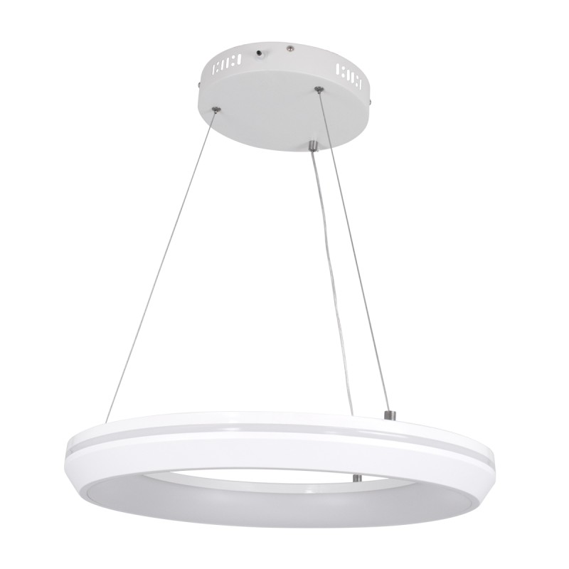 GLOBOSTAR® MELINA 61044 Μοντέρνο Κρεμαστό Φωτιστικό Οροφής LED 55W 6376lm 120° AC 220-240V IP20 Ρυθμιζόμενο Λευκό CCT με Χειριστήριο από 2700K έως 6000K Dimmable - Lumileds SMD Chip - Λευκό Ματ - Μ48 x Π48 x Υ6.5cm - 3 Χρόνια Εγγύηση
