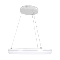 GLOBOSTAR® MELINA 61044 Μοντέρνο Κρεμαστό Φωτιστικό Οροφής LED 55W 6376lm 120° AC 220-240V IP20 Ρυθμιζόμενο Λευκό CCT με Χειριστήριο από 2700K έως 6000K Dimmable - Lumileds SMD Chip - Λευκό Ματ - Μ48 x Π48 x Υ6.5cm - 3 Χρόνια Εγγύηση
