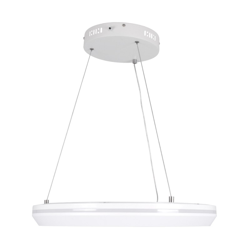 GLOBOSTAR® MELINA 61044 Μοντέρνο Κρεμαστό Φωτιστικό Οροφής LED 55W 6376lm 120° AC 220-240V IP20 Ρυθμιζόμενο Λευκό CCT με Χειριστήριο από 2700K έως 6000K Dimmable - Lumileds SMD Chip - Λευκό Ματ - Μ48 x Π48 x Υ6.5cm - 3 Χρόνια Εγγύηση