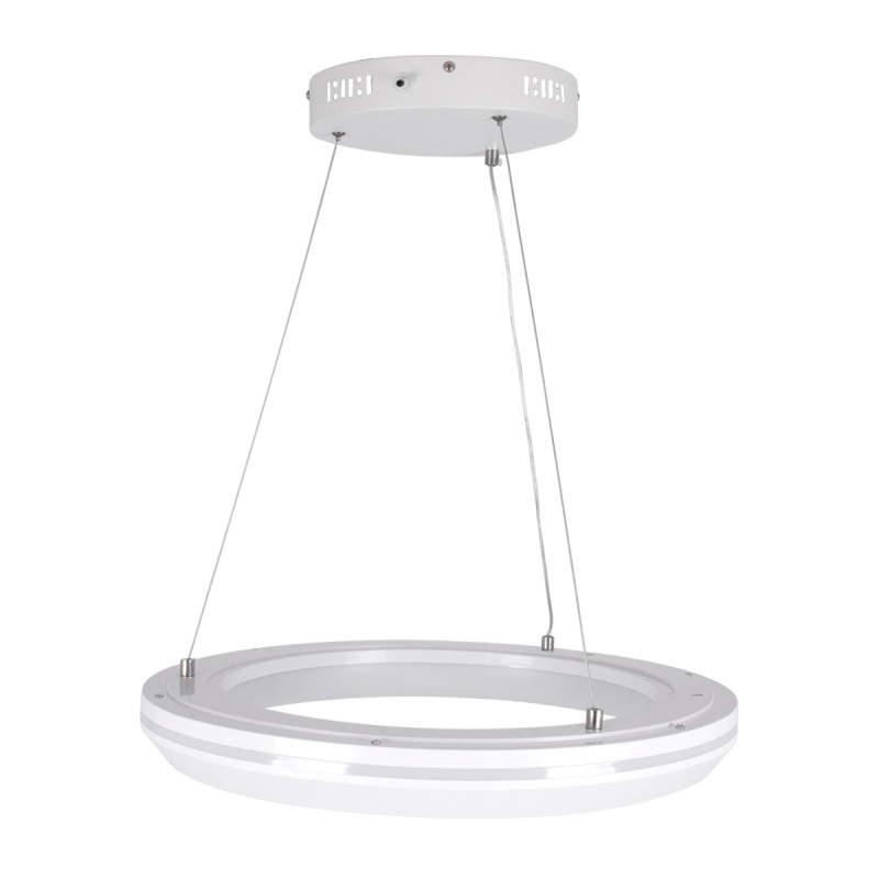 GLOBOSTAR® MELINA 61044 Μοντέρνο Κρεμαστό Φωτιστικό Οροφής LED 55W 6376lm 120° AC 220-240V IP20 Ρυθμιζόμενο Λευκό CCT με Χειριστήριο από 2700K έως 6000K Dimmable - Lumileds SMD Chip - Λευκό Ματ - Μ48 x Π48 x Υ6.5cm - 3 Χρόνια Εγγύηση