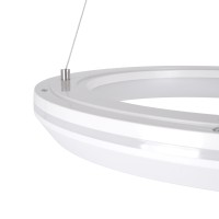 GLOBOSTAR® MELINA 61044 Μοντέρνο Κρεμαστό Φωτιστικό Οροφής LED 55W 6376lm 120° AC 220-240V IP20 Ρυθμιζόμενο Λευκό CCT με Χειριστήριο από 2700K έως 6000K Dimmable - Lumileds SMD Chip - Λευκό Ματ - Μ48 x Π48 x Υ6.5cm - 3 Χρόνια Εγγύηση