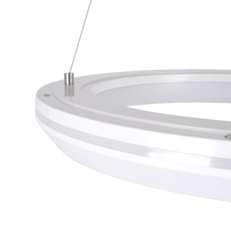 GLOBOSTAR® MELINA 61044 Μοντέρνο Κρεμαστό Φωτιστικό Οροφής LED 55W 6376lm 120° AC 220-240V IP20 Ρυθμιζόμενο Λευκό CCT με Χειριστήριο από 2700K έως 6000K Dimmable - Lumileds SMD Chip - Λευκό Ματ - Μ48 x Π48 x Υ6.5cm - 3 Χρόνια Εγγύηση