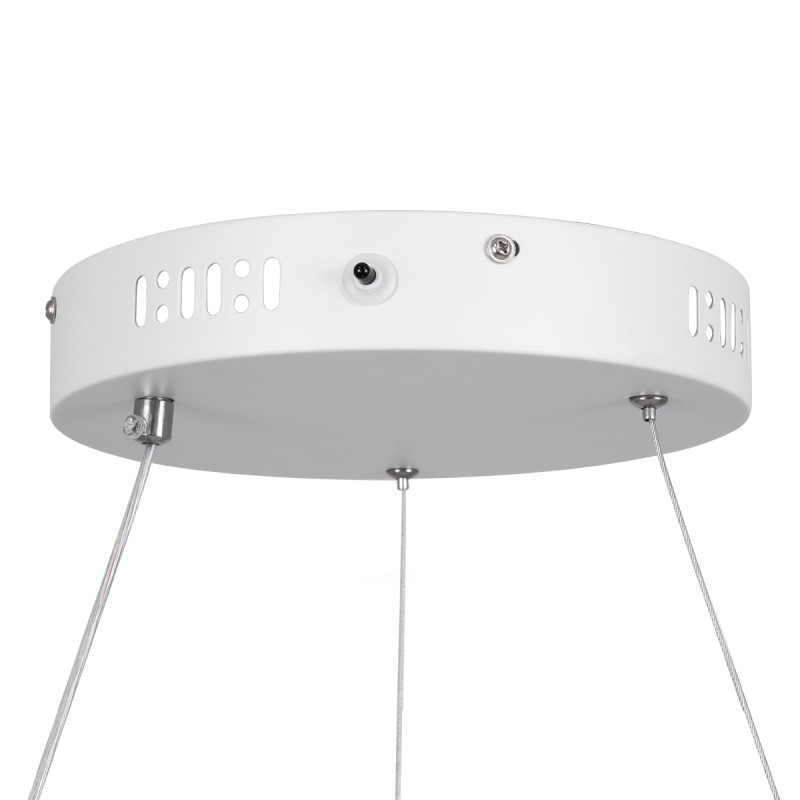 GLOBOSTAR® MELINA 61044 Μοντέρνο Κρεμαστό Φωτιστικό Οροφής LED 55W 6376lm 120° AC 220-240V IP20 Ρυθμιζόμενο Λευκό CCT με Χειριστήριο από 2700K έως 6000K Dimmable - Lumileds SMD Chip - Λευκό Ματ - Μ48 x Π48 x Υ6.5cm - 3 Χρόνια Εγγύηση