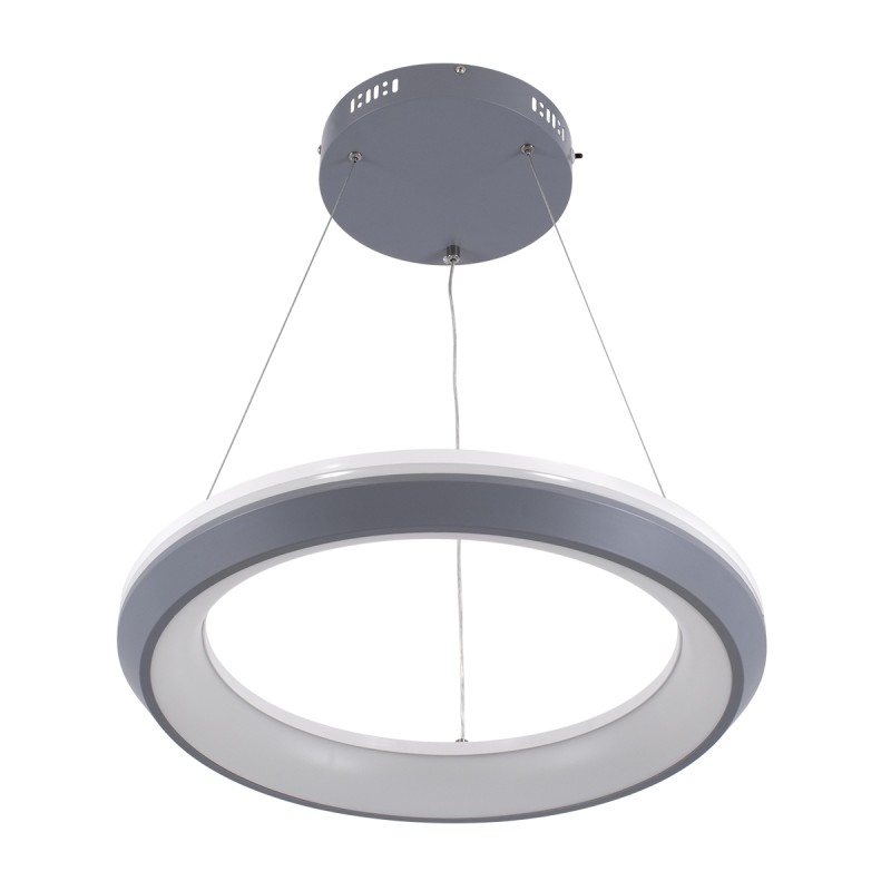 GLOBOSTAR® MELINA 61045 Μοντέρνο Κρεμαστό Φωτιστικό Οροφής LED 55W 6376lm 120° AC 220-240V IP20 Ρυθμιζόμενο Λευκό CCT με Χειριστήριο από 2700K έως 6000K Dimmable - Lumileds SMD Chip - Γκρι & Λευκό - Μ48 x Π48 x Υ6.5cm - 3 Χρόνια Εγγύηση