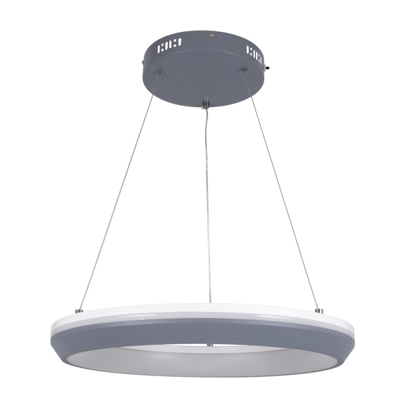GLOBOSTAR® MELINA 61045 Μοντέρνο Κρεμαστό Φωτιστικό Οροφής LED 55W 6376lm 120° AC 220-240V IP20 Ρυθμιζόμενο Λευκό CCT με Χειριστήριο από 2700K έως 6000K Dimmable - Lumileds SMD Chip - Γκρι & Λευκό - Μ48 x Π48 x Υ6.5cm - 3 Χρόνια Εγγύηση