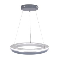 GLOBOSTAR® MELINA 61045 Μοντέρνο Κρεμαστό Φωτιστικό Οροφής LED 55W 6376lm 120° AC 220-240V IP20 Ρυθμιζόμενο Λευκό CCT με Χειριστήριο από 2700K έως 6000K Dimmable - Lumileds SMD Chip - Γκρι & Λευκό - Μ48 x Π48 x Υ6.5cm - 3 Χρόνια Εγγύηση