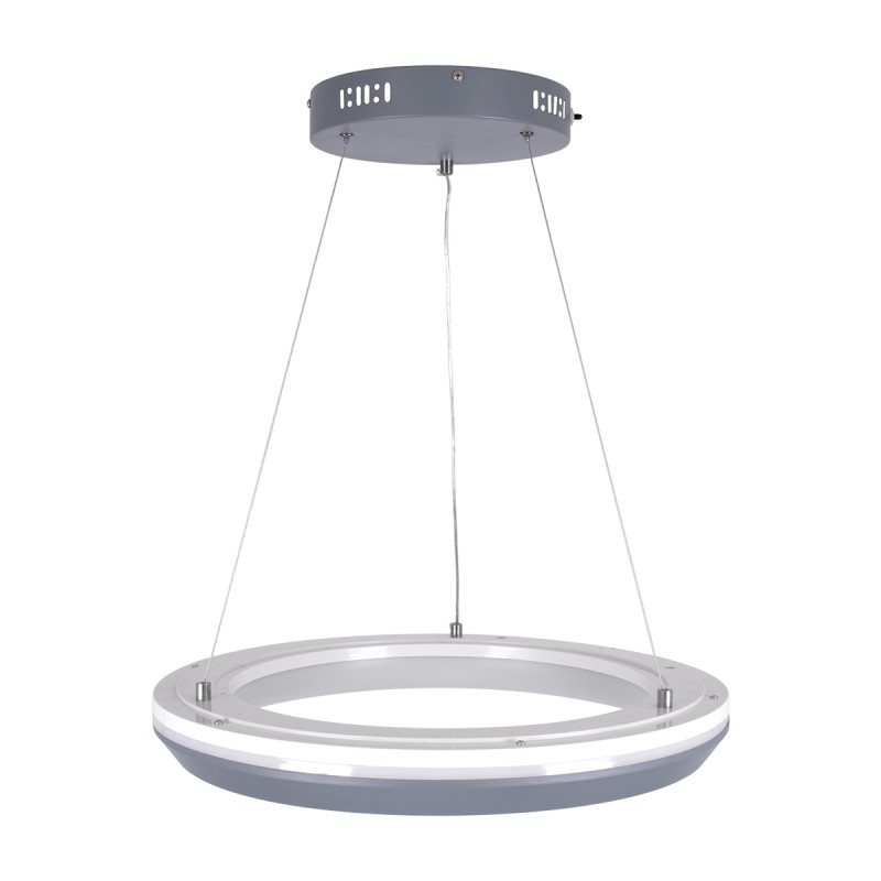 GLOBOSTAR® MELINA 61045 Μοντέρνο Κρεμαστό Φωτιστικό Οροφής LED 55W 6376lm 120° AC 220-240V IP20 Ρυθμιζόμενο Λευκό CCT με Χειριστήριο από 2700K έως 6000K Dimmable - Lumileds SMD Chip - Γκρι & Λευκό - Μ48 x Π48 x Υ6.5cm - 3 Χρόνια Εγγύηση